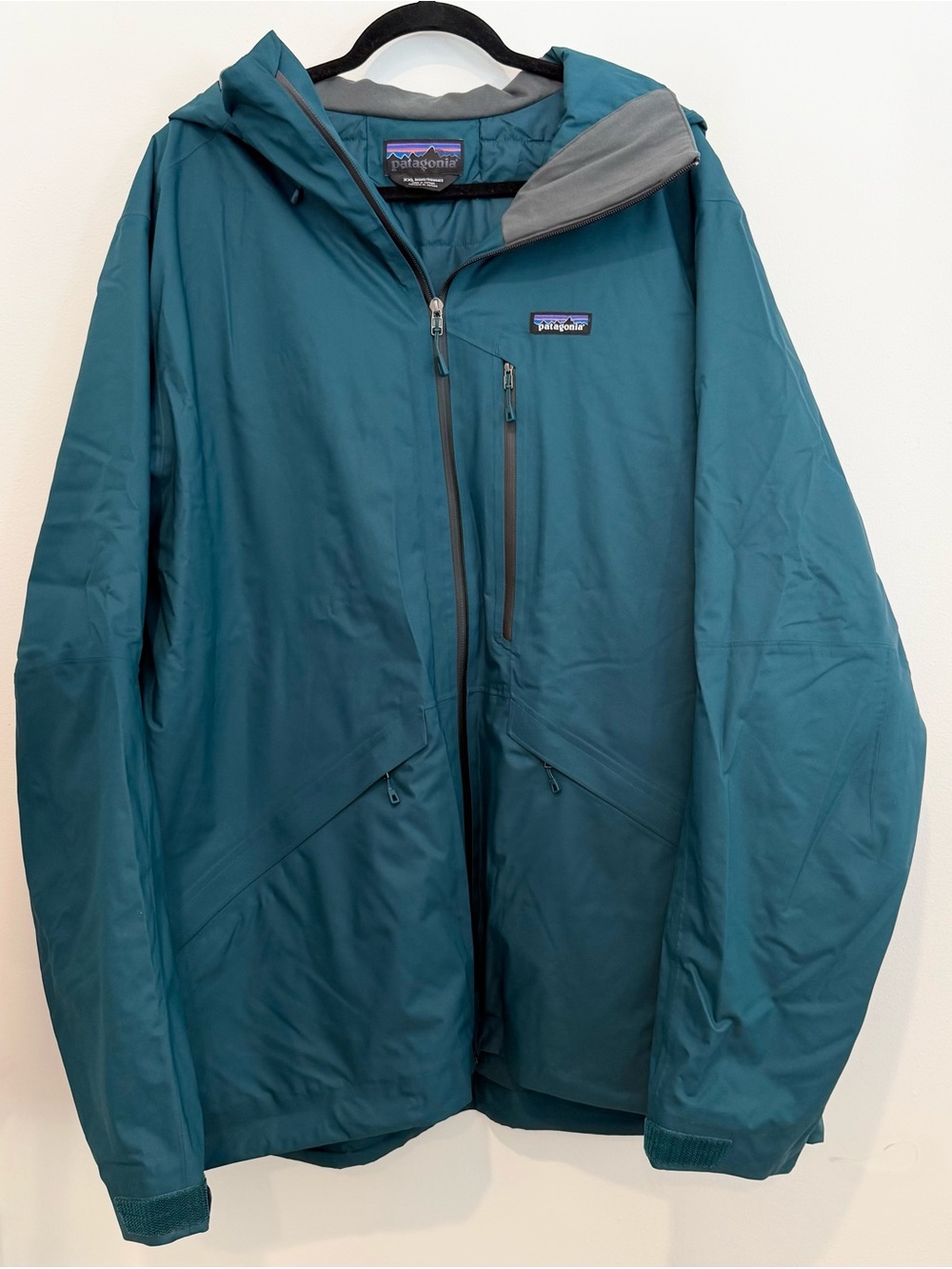 Patagonia Men’s Teal Waterproof Hooded Ski Jacket Size XXL
